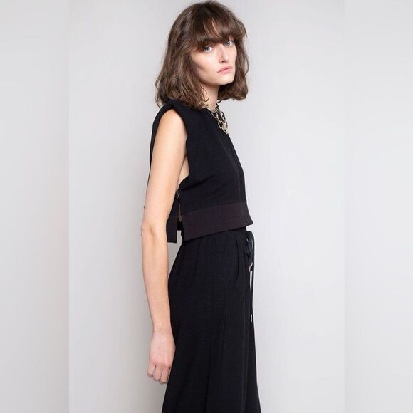 Frankie shop | Linen Padded Shoulder Jogger Set in Cream/Ecru - Picture 10 of 16